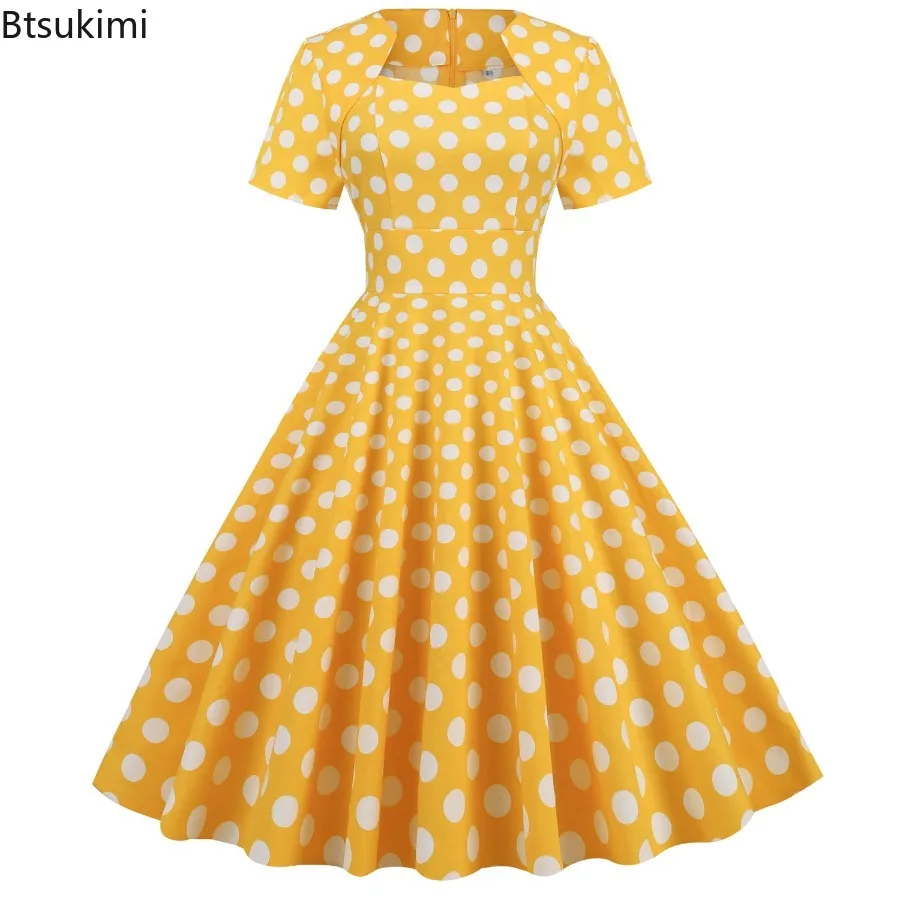 New 2025 Polka Dot Print Women's Cotton Dress Retro Clothing Sweetheart Neck Short Sleeve Summer A-Line Vintage Dresses Ladies
New 2025 Polka Dot Print Women's Cotton Dress Retro Clothing Sweetheart Neck Short Sleeve Summer A-Line Vintage Dresses Ladies