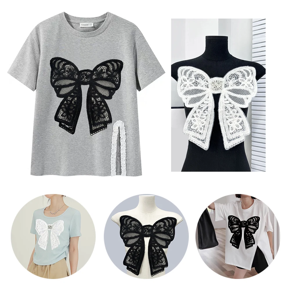 Bow Tie Fabric Patch Embroidered Large Bow Stickers Diy Decorative Patch Cloth Patch Flower Nail Bead Chest Clothing Accessories
Bow Tie Fabric Patch Embroidered Large Bow Stickers Diy Decorative Patch Cloth Patch Flower Nail Bead Chest Clothing Accessories