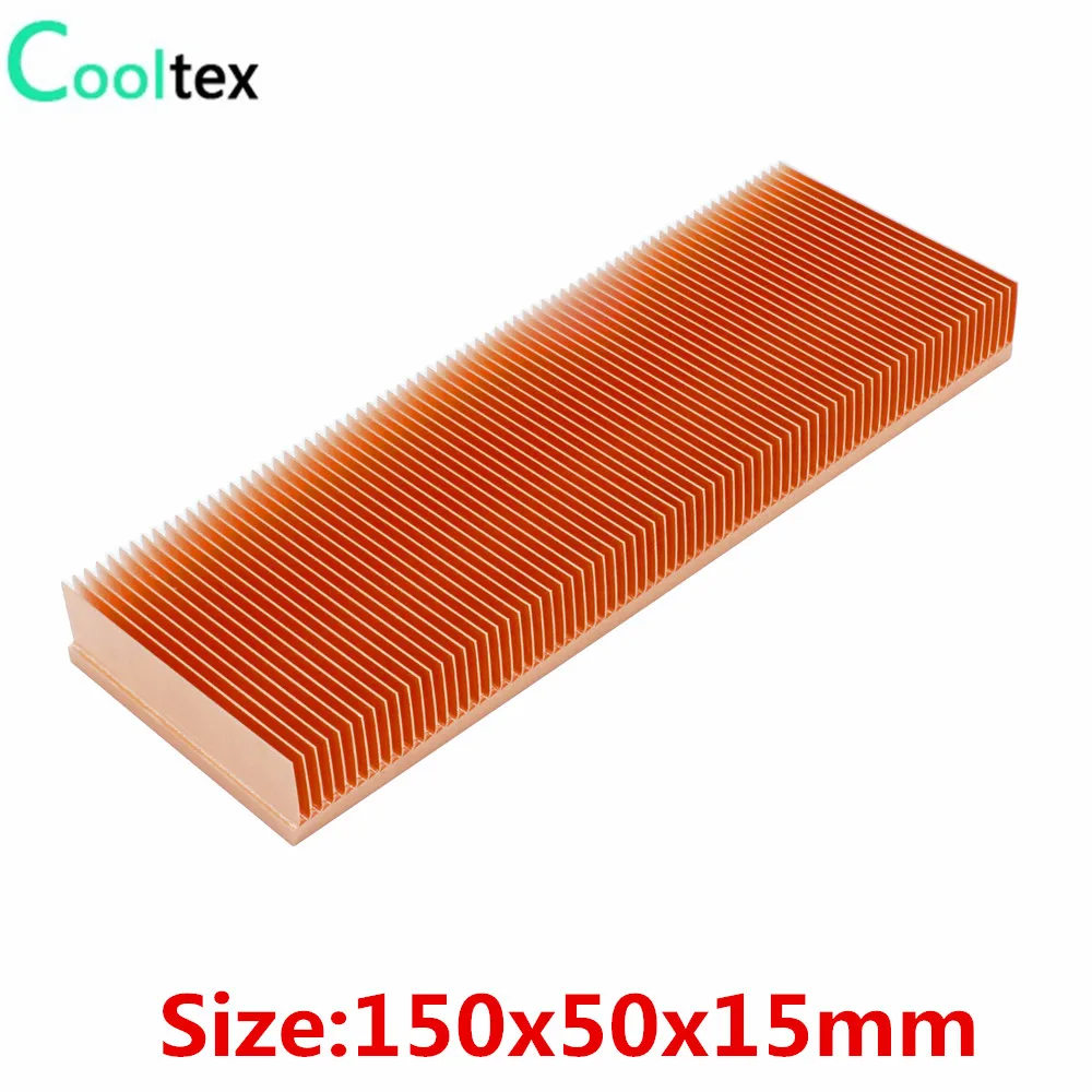 COOLTEX 150x50x15mm Pure Copper Heatsink Skiving Fin Heat Sink Radiator for Electronic Chip LED Cooling Cooler
COOLTEX 150x50x15mm Pure Copper Heatsink Skiving Fin Heat Sink Radiator for Electronic Chip LED Cooling Cooler