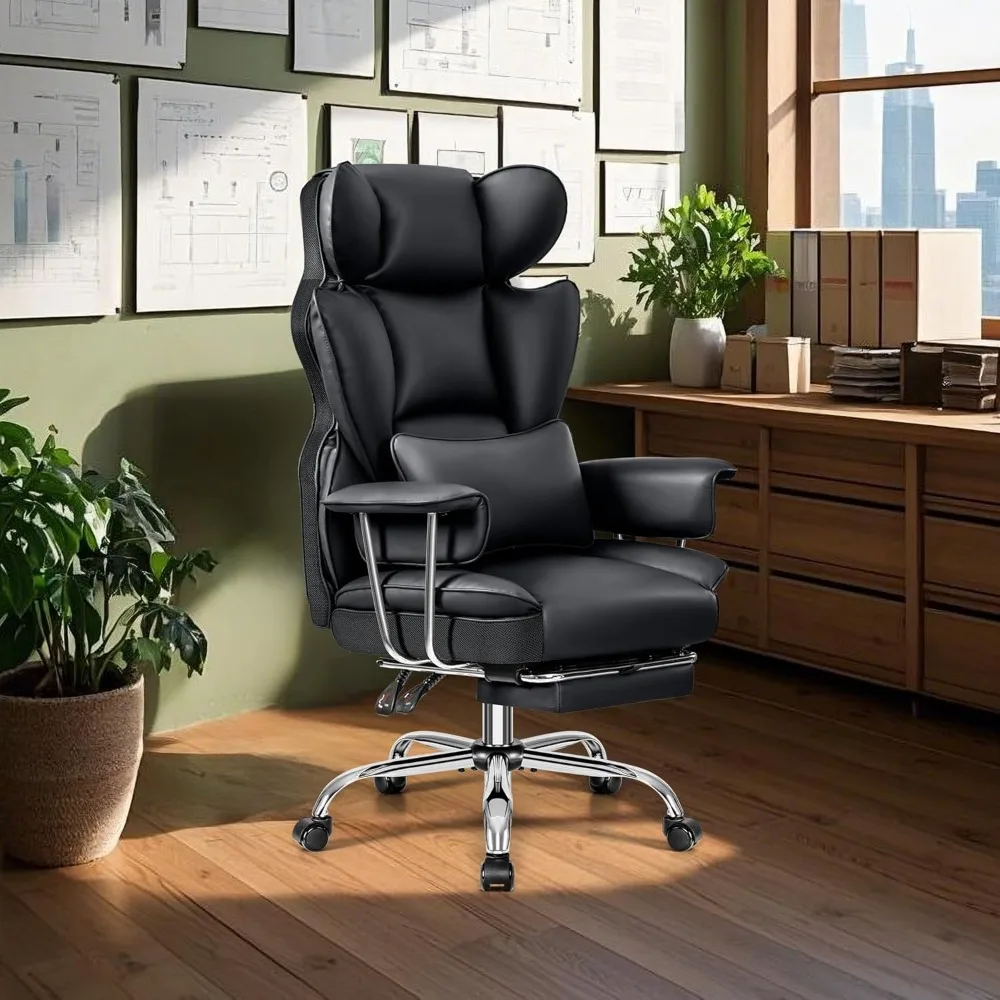 Home Office Chair, High Back Executive Office Chair with Footrest, Ergonomic Reclining Chair with Lumbar Support, Computer Chair 
Home Office Chair, High Back Executive Office Chair with Footrest, Ergonomic Reclining Chair with Lumbar Support, Computer Chair