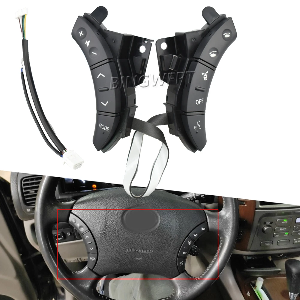 Новые кнопки, Bluetooth-телефон для Toyota Highlander Land Cruiser 2004-2007, переключатель управления аудио на рулевое колесо 75B037
Новые кнопки, Bluetooth-телефон для Toyota Highlander Land Cruiser 2004-2007, переключатель управления аудио на рулевое колесо 75B037