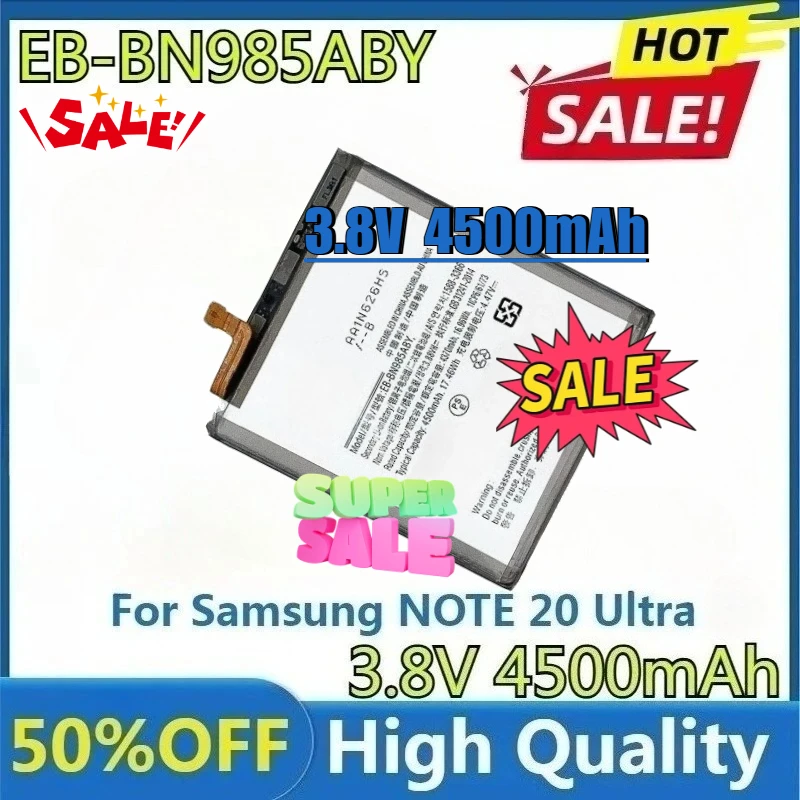 New EB-BN985ABY for Samsung NOTE 20 Ultra Batteries New EB-BN985ABY High Quality Replaceable 4500mah EB-BN985ABY Battery+Tools
New EB-BN985ABY for Samsung NOTE 20 Ultra Batteries New EB-BN985ABY High Quality Replaceable 4500mah EB-BN985ABY Battery+Tools