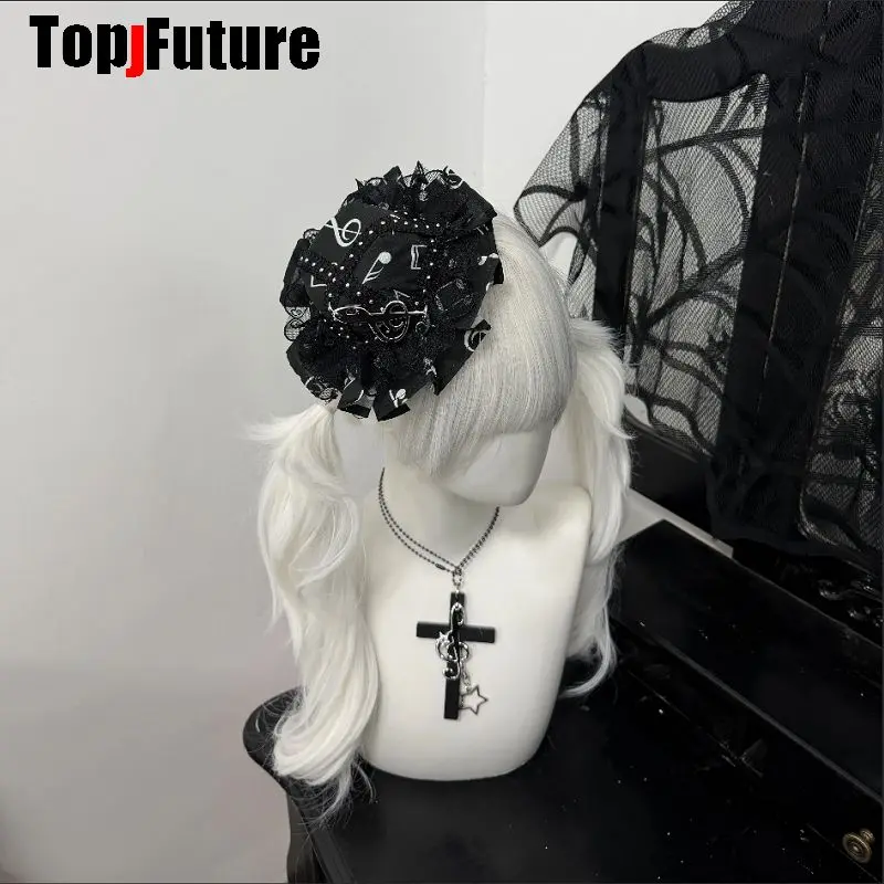 Musical Note Harajuku Headwear Japanese Spike Gothic Punk Lolita Y2K girl Small hat elegant Hairpins clip Hair clip hairgrips
Musical Note Harajuku Headwear Japanese Spike Gothic Punk Lolita Y2K girl Small hat elegant Hairpins clip Hair clip hairgrips