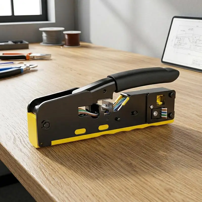 RJ45 Pass Through Crimp Plier for 8P8C Ethernet Connectors Quick Stripping Crimping Tool for Network Setup DIY Projects
RJ45 Pass Through Crimp Plier for 8P8C Ethernet Connectors Quick Stripping Crimping Tool for Network Setup DIY Projects
