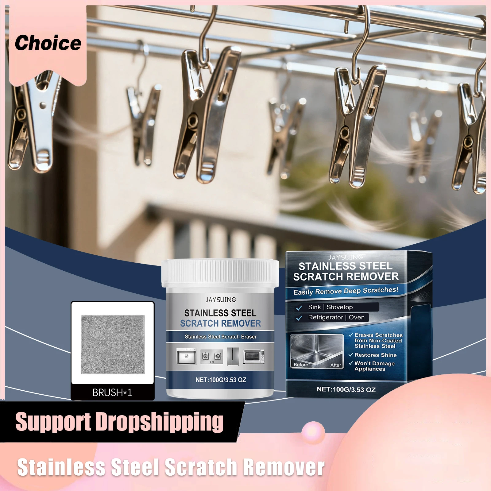 Средство для удаления царапин из нержавеющей стали, быстро удаляет ржавчину, эффективно очищает от пятен, придает долговременный блеск, полировочные кремы для металла.
Средство для удаления царапин из нержавеющей стали, быстро удаляет ржавчину, эффективно очищает от пятен, придает долговременный блеск, полировочные кремы для металла.