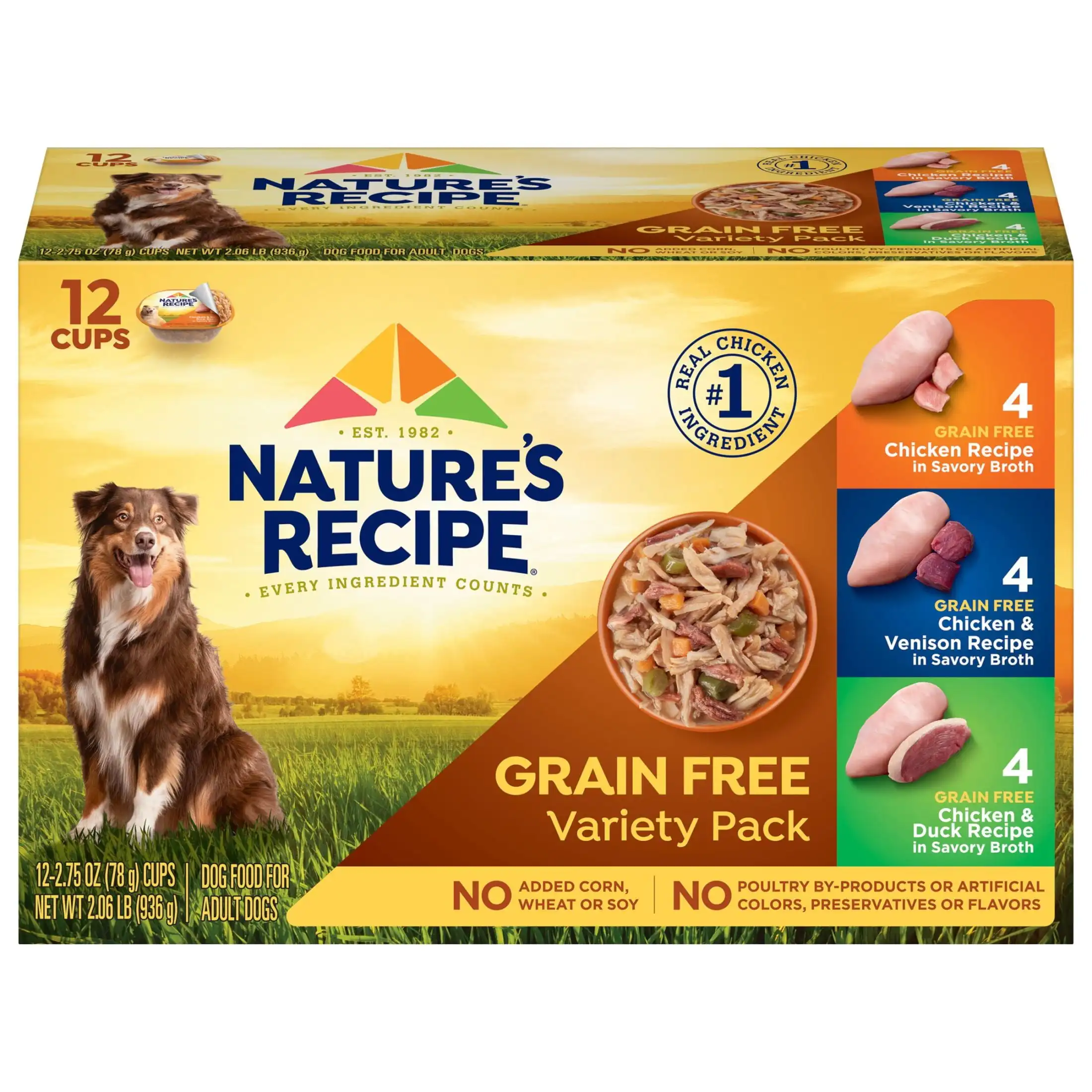 Набор из различных мокрых кормов для собак Nature's Recipe, чашка 2,75 унции, 12 шт.
Набор из различных мокрых кормов для собак Nature's Recipe, чашка 2,75 унции, 12 шт.