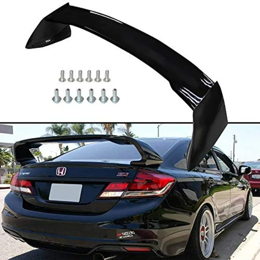 Rear trunk spoiler wing for 2012-2015 9th gen Honda Civic 4-door sedan, glossy black ABS plastic, aerodynamic RR style design
Rear trunk spoiler wing for 2012-2015 9th gen Honda Civic 4-door sedan, glossy black ABS plastic, aerodynamic RR style design