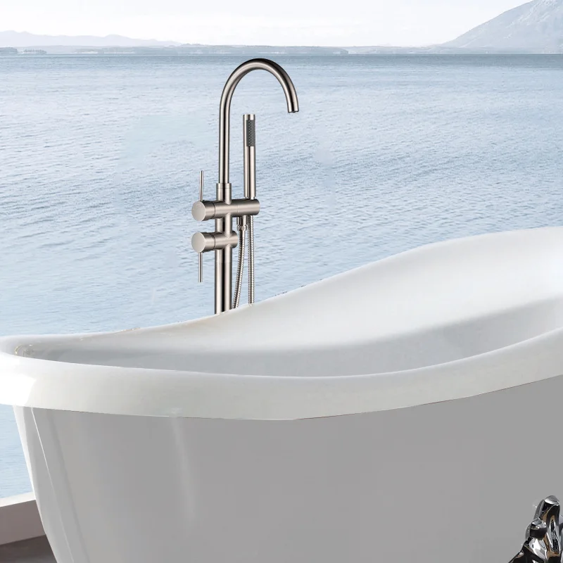 Freestanding Bathtub Faucet with Hand Shower
Freestanding Bathtub Faucet with Hand Shower