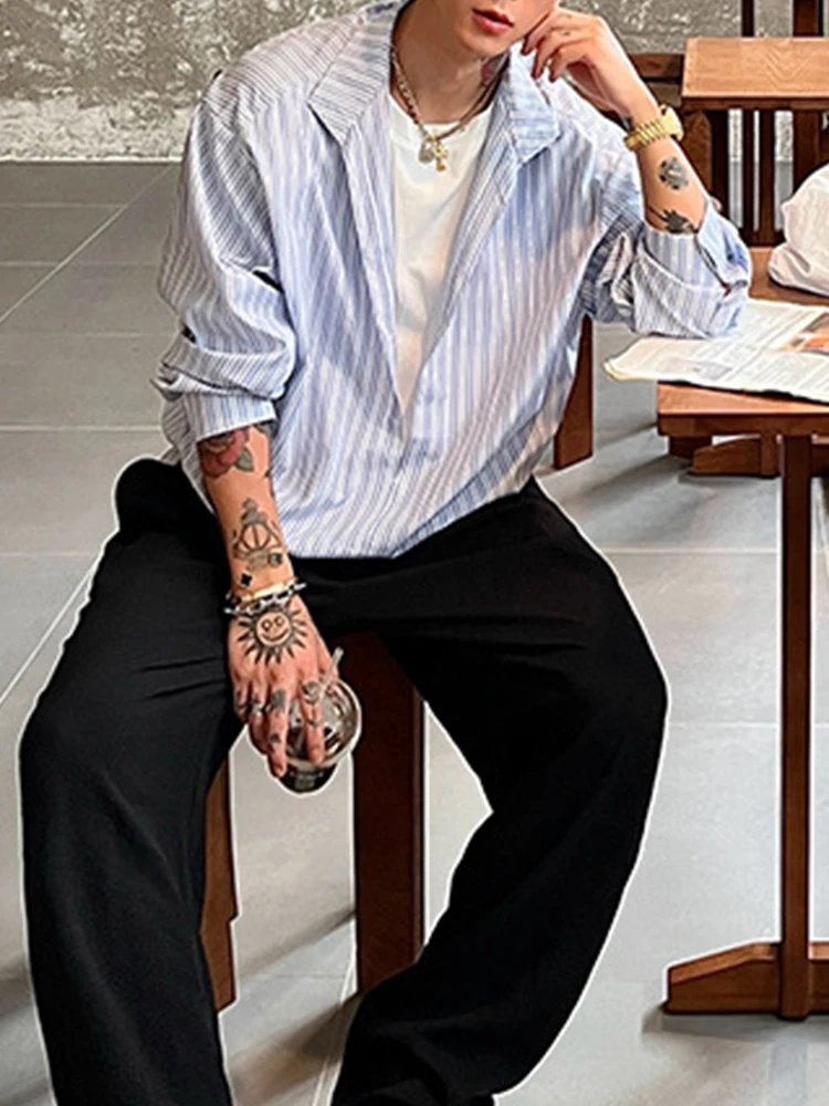 Spring Autumn Stylish Long Sleeve V Neck Lapel Shirts Mens Fashion Shirt Fake Two Pieces Vintage Men's Striped Shirt Pullovers
Spring Autumn Stylish Long Sleeve V Neck Lapel Shirts Mens Fashion Shirt Fake Two Pieces Vintage Men's Striped Shirt Pullovers