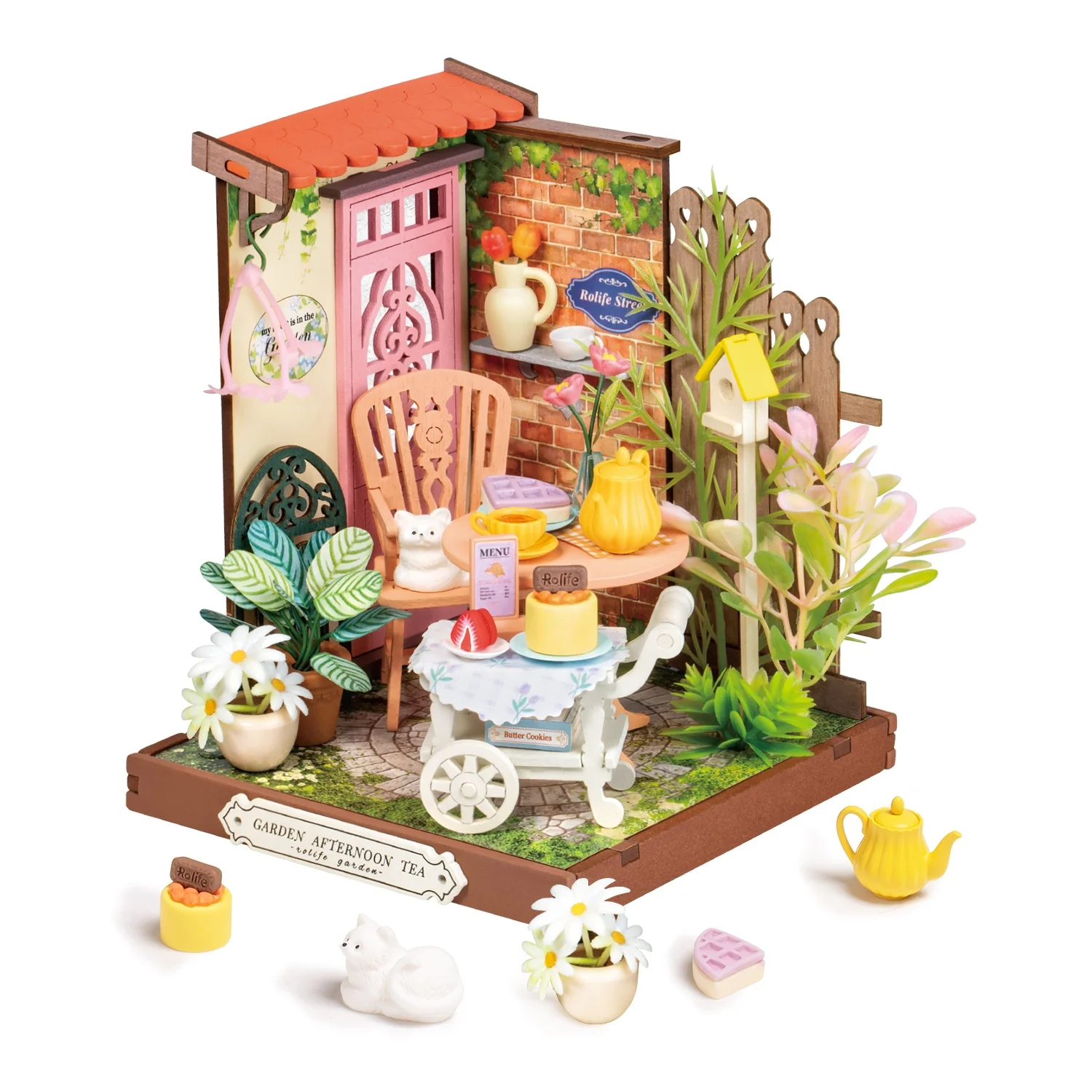 Rolife DIY Miniature House Kit Fancy Tea Yard Dollhouse Model Building Kit Wooden 3D Puzzle Toy with LED Light for Home Decor
Rolife DIY Miniature House Kit Fancy Tea Yard Dollhouse Model Building Kit Wooden 3D Puzzle Toy with LED Light for Home Decor