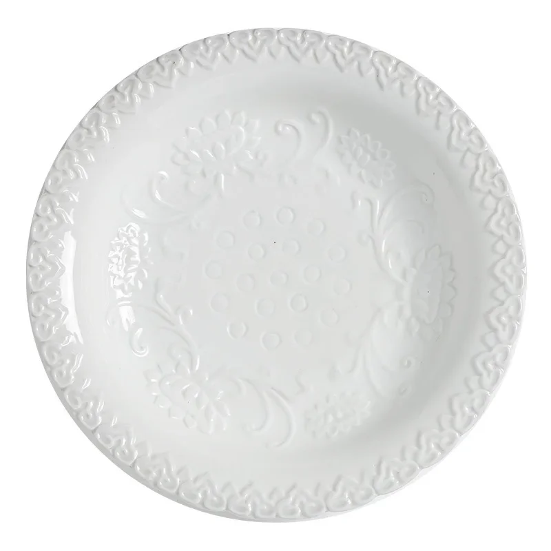 Retro European Ceramic Western Food High Value Salad Embossed Steak Salad Household Vegetable Plate Wholesale
Retro European Ceramic Western Food High Value Salad Embossed Steak Salad Household Vegetable Plate Wholesale