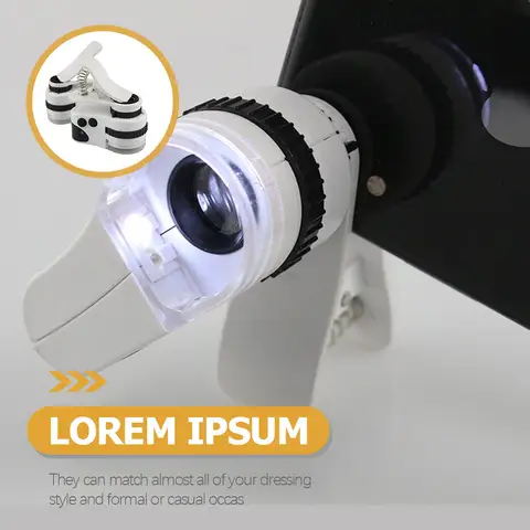 LED Light Magnifier Clip on Smartphone Microscope 50X Zoom ABS Glass Lens Large Area for Reading Watching Compatible