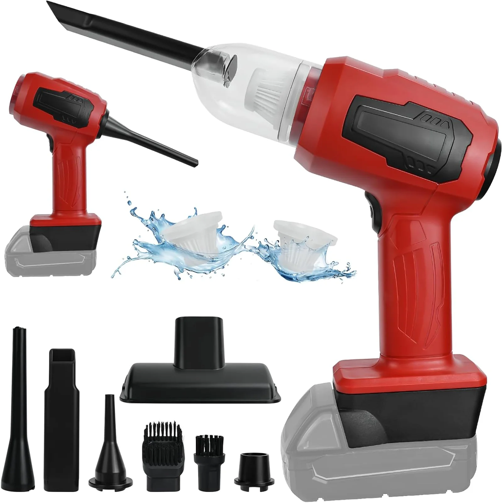 Cordless Mini Vacuum Cleaner 10000PA Powerful 2-in-1 Handheld Vacuum Cleaner & Air Duster for Milwaukee 18V Battery (No Battery)
Cordless Mini Vacuum Cleaner 10000PA Powerful 2-in-1 Handheld Vacuum Cleaner & Air Duster for Milwaukee 18V Battery (No Battery)