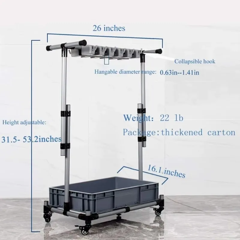 Movable Floor-Mounted Mop Rack& Floor Standing Cleaning Tool Cart, for Garden, Garage, Schools, Hospitals, Factories&Hotels
Movable Floor-Mounted Mop Rack& Floor Standing Cleaning Tool Cart, for Garden, Garage, Schools, Hospitals, Factories&Hotels