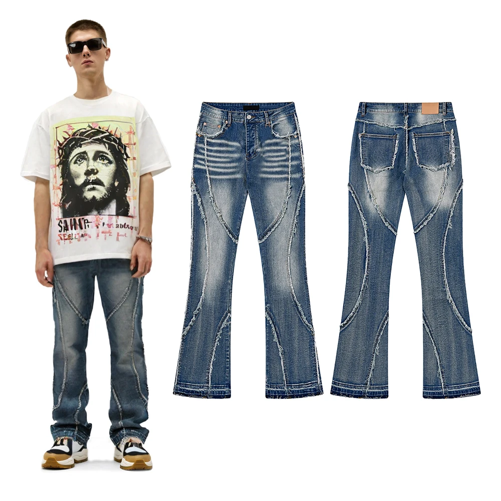 Streetwear Y2k Baggy Patchwork Flared Jeans Hiphop Street Style Casual Cotton Vintage Distressed Bohemia Rock Revival Flare Pant
Streetwear Y2k Baggy Patchwork Flared Jeans Hiphop Street Style Casual Cotton Vintage Distressed Bohemia Rock Revival Flare Pant
