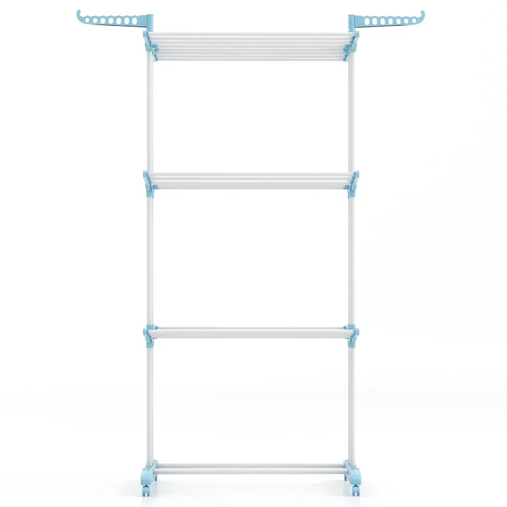 3-tier Folding Clothes Drying Rack w/ Rotatable Side Wings & Collapsible Shelves
3-tier Folding Clothes Drying Rack w/ Rotatable Side Wings & Collapsible Shelves