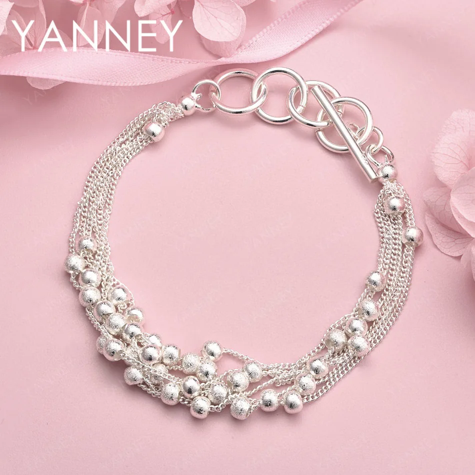 925 Sterling Silver 8 Inch Exquisite Frosted Bead Bracelet Women Fashion Wedding Party Gift Accessories Jewelry
925 Sterling Silver 8 Inch Exquisite Frosted Bead Bracelet Women Fashion Wedding Party Gift Accessories Jewelry