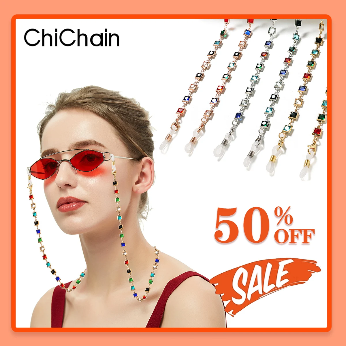 Ladies' new colorful chain accessories, anti-loss and anti-falling glasses hanging chain, headphone chain accessories
Ladies' new colorful chain accessories, anti-loss and anti-falling glasses hanging chain, headphone chain accessories