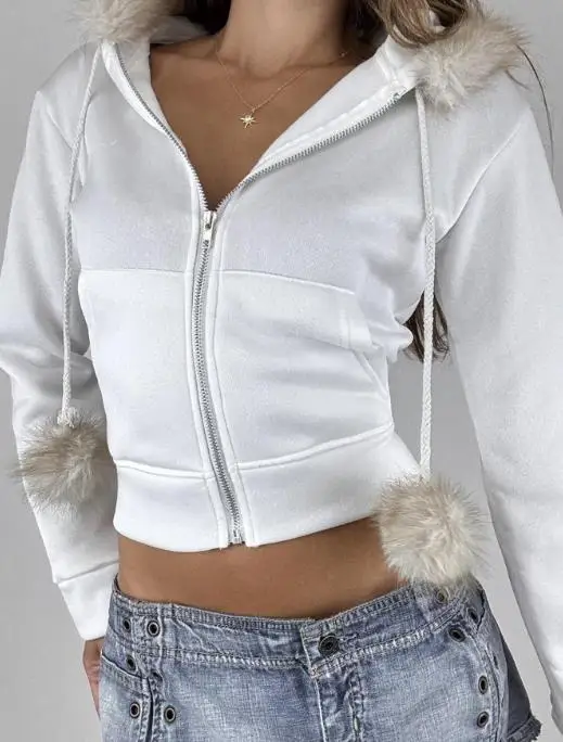 Women Coat 2026 Spring Tailored Retro Fashion European American Spicy Girl Style Fur Collar Splicing Hooded Sweatshirt Jacket
Women Coat 2026 Spring Tailored Retro Fashion European American Spicy Girl Style Fur Collar Splicing Hooded Sweatshirt Jacket