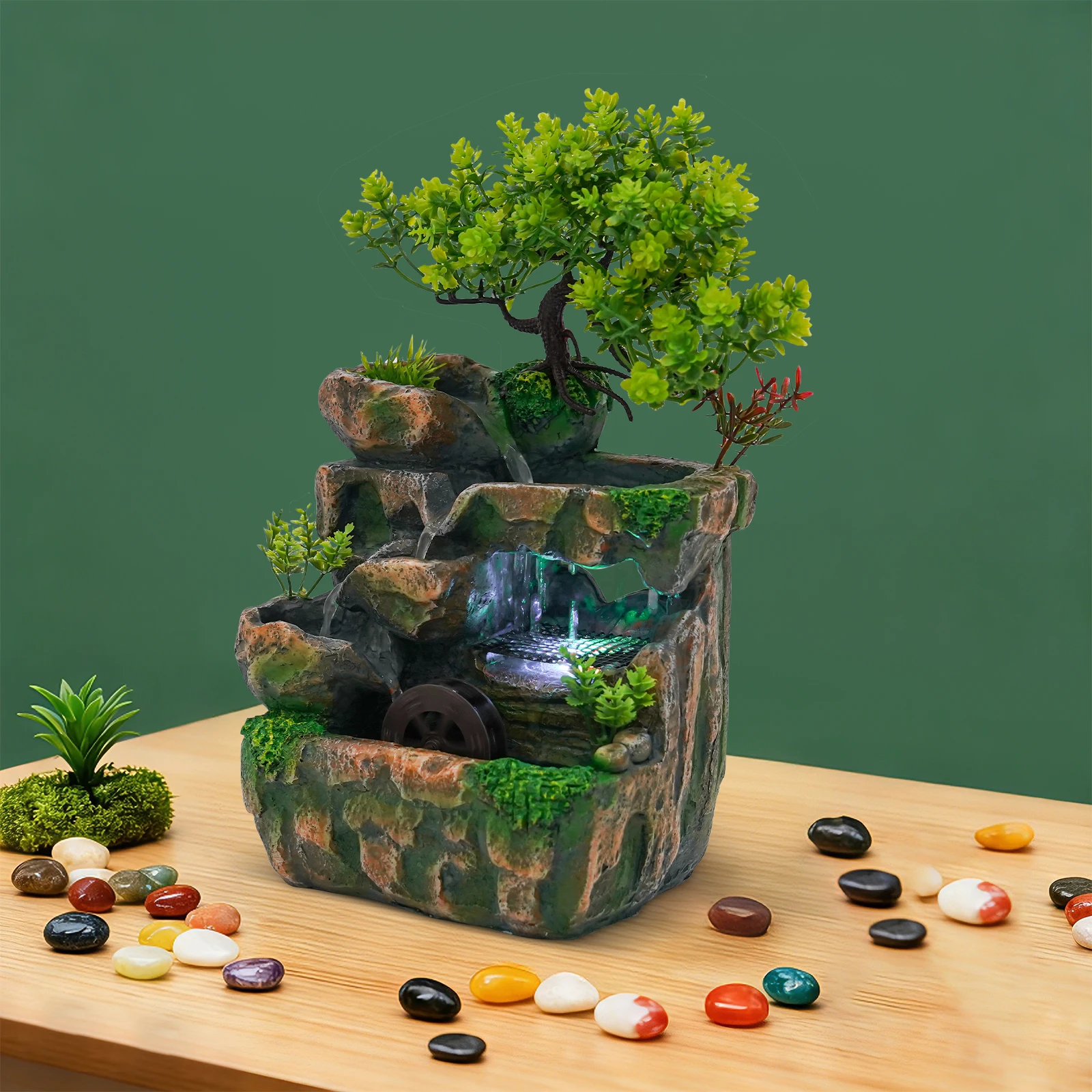 Декоративный фонтан-горка с водопадом и LED-подсветкой, миниатюрный настольный декор для офиса, дома, спальни, 7.09 дюймов (длина) x 5.91 дюймов (ширина) x 11.81 дюймов (высота)
Декоративный фонтан-горка с водопадом и LED-подсветкой, миниатюрный настольный декор для офиса, дома, спальни, 7.09 дюймов (длина) x 5.91 дюймов (ширина) x 11.81 дюймов (высота)