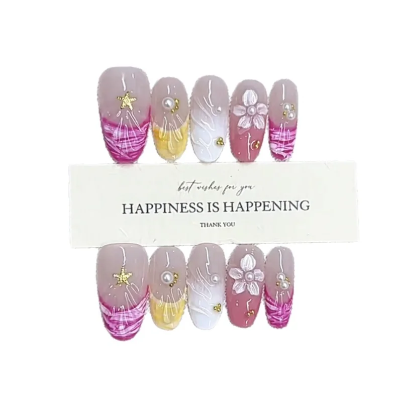Hand-worn nail summer new summer hot summer pure hand-kneaded five-petaled flower temperament nail patch
Hand-worn nail summer new summer hot summer pure hand-kneaded five-petaled flower temperament nail patch