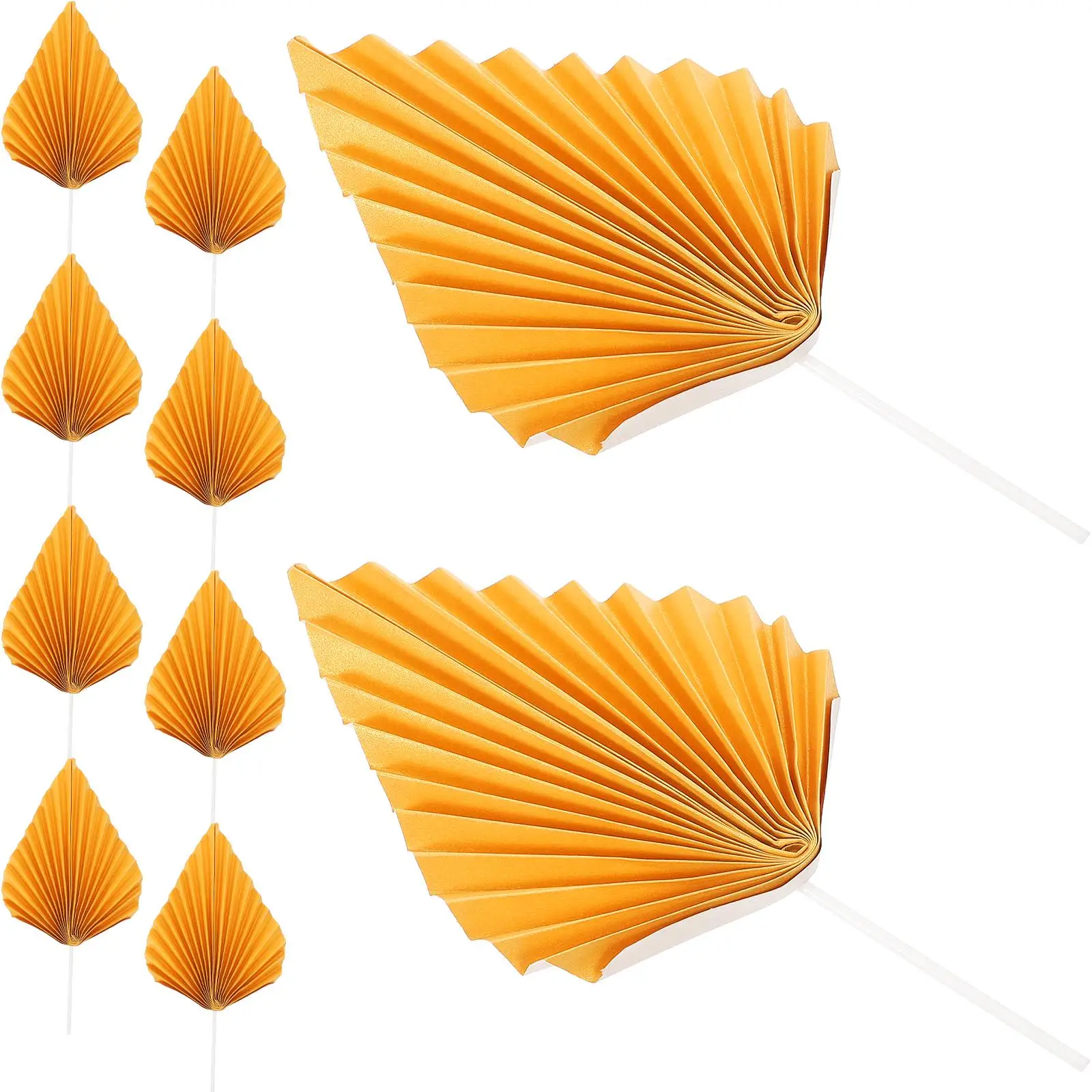 10pcs Golden Leaf Cake Decorations Large Size Paper Fan Tropical Bohemian Fan Cake Decorations Party Accessories
10pcs Golden Leaf Cake Decorations Large Size Paper Fan Tropical Bohemian Fan Cake Decorations Party Accessories