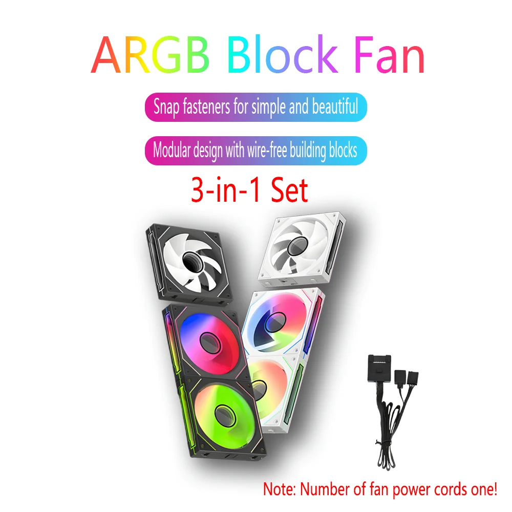 Wireless PC Case Fan 12V4pin PWM800-1800RPM Silent 5V3pin ARGB 3-Pack 120mm Magic Block Cooling Fan ventiladores para pc
Wireless PC Case Fan 12V4pin PWM800-1800RPM Silent 5V3pin ARGB 3-Pack 120mm Magic Block Cooling Fan ventiladores para pc