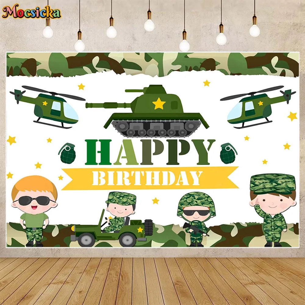 Mocsicka Child Birthday Backdrop Army Tank Aircraft Soldier Boy Birthday Party Decor Camouflage Photography Background Photocall
Mocsicka Child Birthday Backdrop Army Tank Aircraft Soldier Boy Birthday Party Decor Camouflage Photography Background Photocall