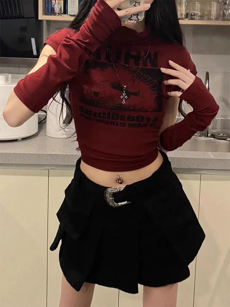 Y2K Spicy Girl Wine Red ort Sve Футболка женская весна осень новый Sle Pure Desire Wind с Sve Cover ort Length Top
Y2K Spicy Girl Wine Red ort Sve Футболка женская весна осень новый Sle Pure Desire Wind с Sve Cover ort Length Top