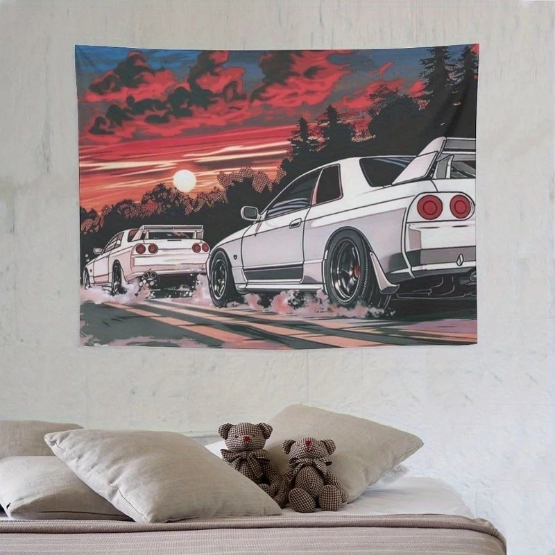 VIKAMA Japanese JDM Skyline R32 Sports Car Tapestry Sunset Racing Anime Style Background Cloth Garage Car Room Decoration
VIKAMA Japanese JDM Skyline R32 Sports Car Tapestry Sunset Racing Anime Style Background Cloth Garage Car Room Decoration