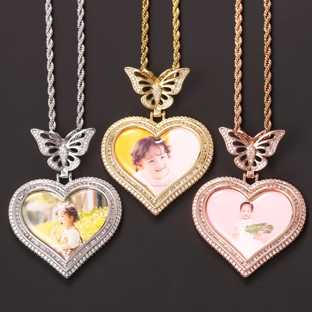 2pcs/ Bag Exquisite Iced Out Picture Butterfly Hook Pendants Hip Hop Love Heart Frame Men Women Couple Photo Pendant Necklace
2pcs/ Bag Exquisite Iced Out Picture Butterfly Hook Pendants Hip Hop Love Heart Frame Men Women Couple Photo Pendant Necklace