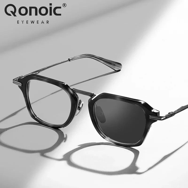 QONOIC Men's Photochromic Sunglasses Pure Titanium Acetate Anti Blue Light Retro Fashion Eyeglasses Designer Sun Glasses
QONOIC Men's Photochromic Sunglasses Pure Titanium Acetate Anti Blue Light Retro Fashion Eyeglasses Designer Sun Glasses