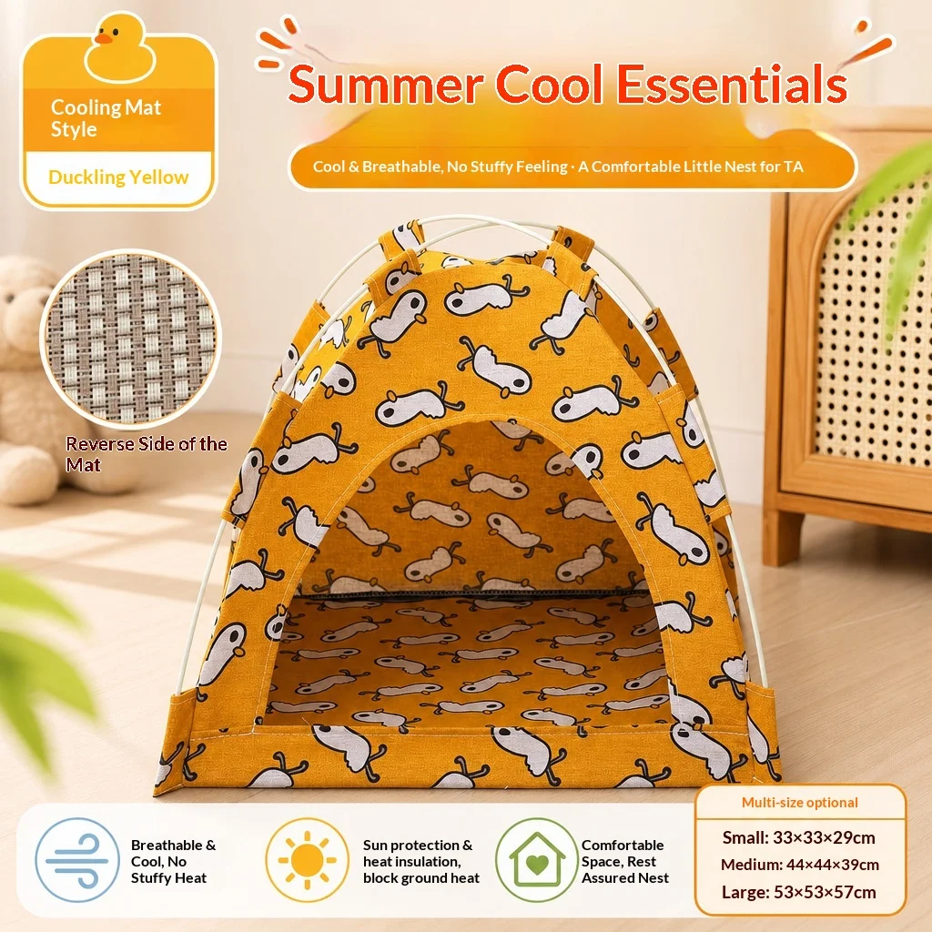 Summer Dog Tent House Indoor, Breathable Pet Tent Cat Bed for Small Dogs Cats, Anti-Anxiety Soft Puppy Cave with Removable Mat
Summer Dog Tent House Indoor, Breathable Pet Tent Cat Bed for Small Dogs Cats, Anti-Anxiety Soft Puppy Cave with Removable Mat