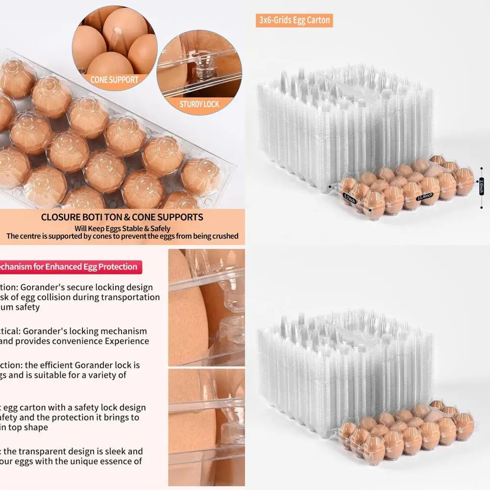 Оптовые прозрачные пластиковые коробки для яиц, многоразовые с 18 сетками, идеально подходят для семейных, ферм и рыночных дисплеев
Оптовые прозрачные пластиковые коробки для яиц, многоразовые с 18 сетками, идеально подходят для семейных, ферм и рыночных дисплеев