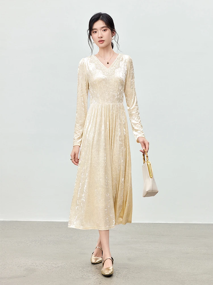 SENTUBILA Women's Long Dress 2025 Winter V-neck Long Sleeve Dresses Solid A-line Elastic Waist Female Clothing Elegant 154LI3533
SENTUBILA Women's Long Dress 2025 Winter V-neck Long Sleeve Dresses Solid A-line Elastic Waist Female Clothing Elegant 154LI3533