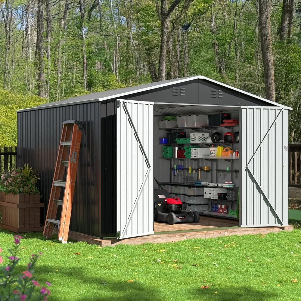 10x10 FT Outdoor Storage Shed, Garden Shed with Updated Frame Structure and Lockable Doors, Metal Tool Sheds for Backyard Garden
10x10 FT Outdoor Storage Shed, Garden Shed with Updated Frame Structure and Lockable Doors, Metal Tool Sheds for Backyard Garden