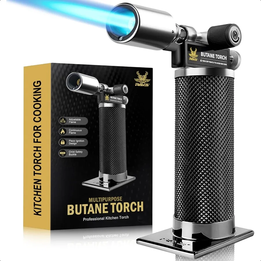 Butane Torch Lighter Refillable Butane Kitchen Torch with Safety Lock and Adjustable Flame Creme Brulee Torch for Baking BBQ Bl
Butane Torch Lighter Refillable Butane Kitchen Torch with Safety Lock and Adjustable Flame Creme Brulee Torch for Baking BBQ Bl