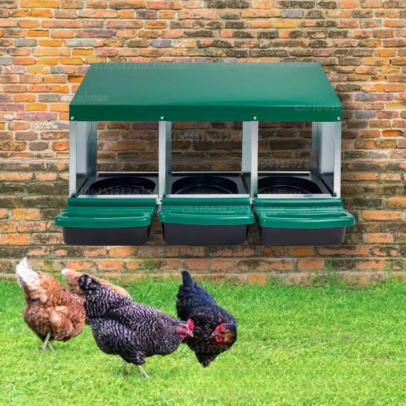 Chicken Coop, Metal Roll Out Three Compartments with Perch Cover Chicken Nest Box
Chicken Coop, Metal Roll Out Three Compartments with Perch Cover Chicken Nest Box