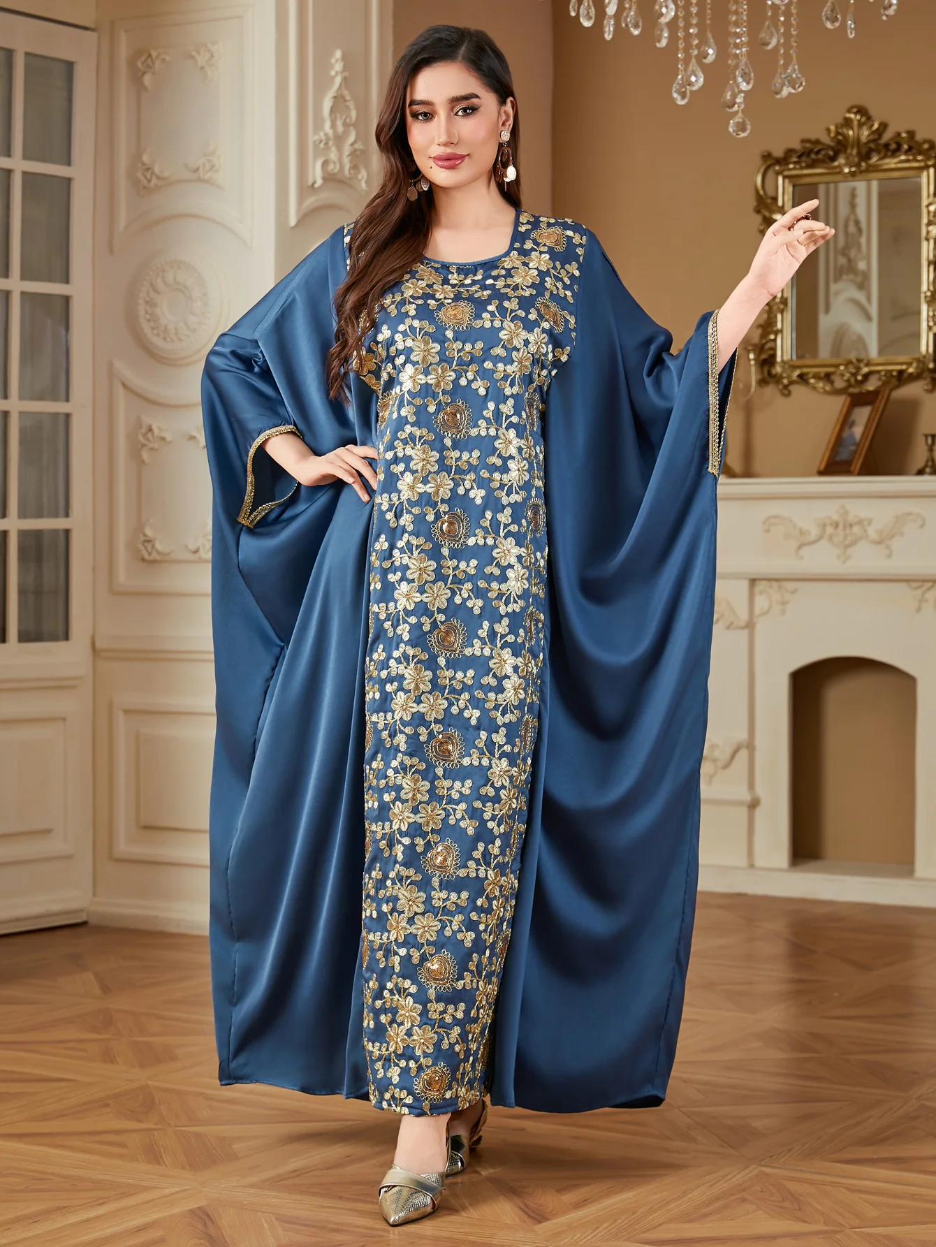 Eid Embroidery Abaya Satin Kaftan Women Muslim Batwing Sleeve Dress Loose Robe Party Gown Ramadan Kebaya Caftan Marocain Femme
Eid Embroidery Abaya Satin Kaftan Women Muslim Batwing Sleeve Dress Loose Robe Party Gown Ramadan Kebaya Caftan Marocain Femme