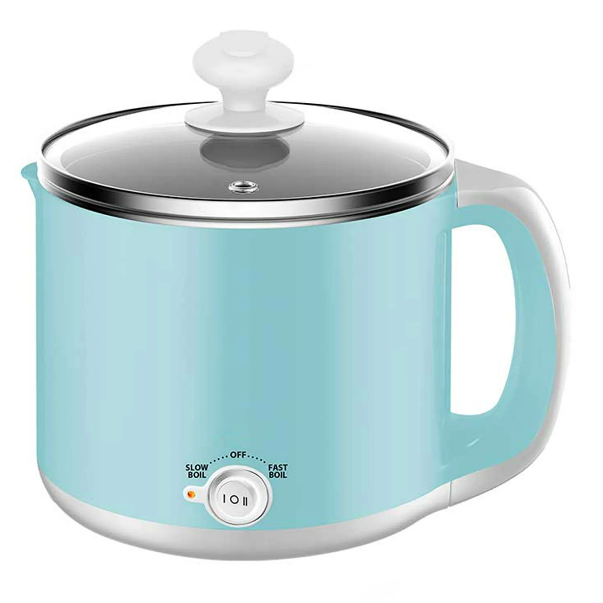 Stainless Steel 1.9 Quart Electric Hot Pot Cooker and Food Steamer in Blue
Stainless Steel 1.9 Quart Electric Hot Pot Cooker and Food Steamer in Blue