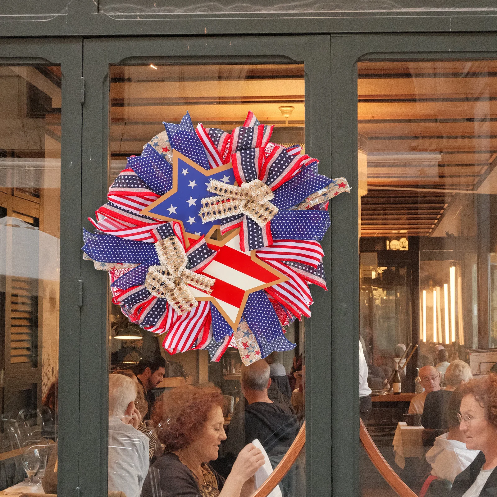 Patriotic Hanging Wreath American Flag Colors Front Door Decoration Fourth of July Memorial Day Party Supply
Patriotic Hanging Wreath American Flag Colors Front Door Decoration Fourth of July Memorial Day Party Supply