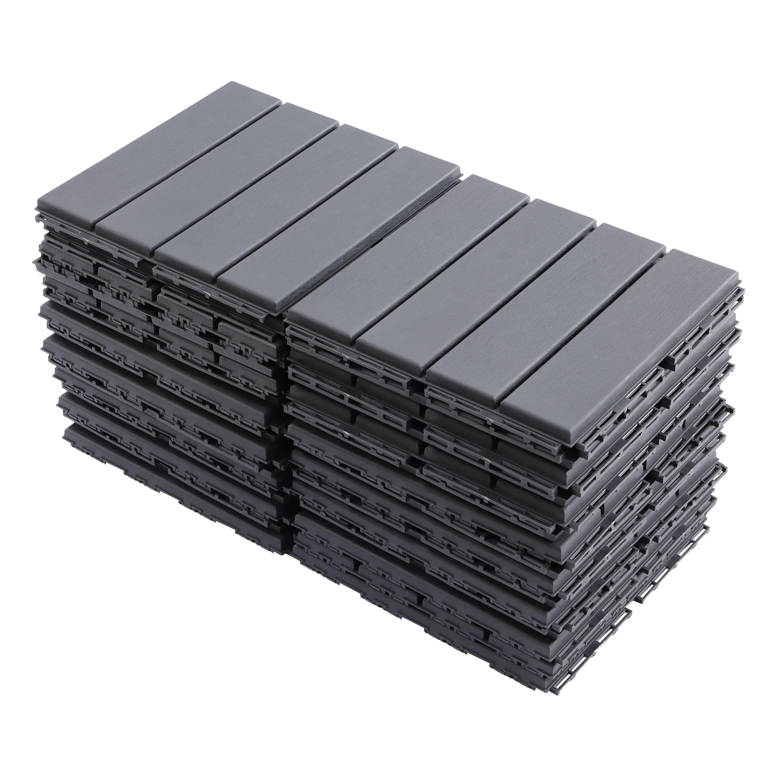 30 Pcs Dark Gray Interlocking Deck Tiles, 12"x12" PP Flooring for Balcony Garden Poolside, DIY Tool-Free Installation
30 Pcs Dark Gray Interlocking Deck Tiles, 12"x12" PP Flooring for Balcony Garden Poolside, DIY Tool-Free Installation