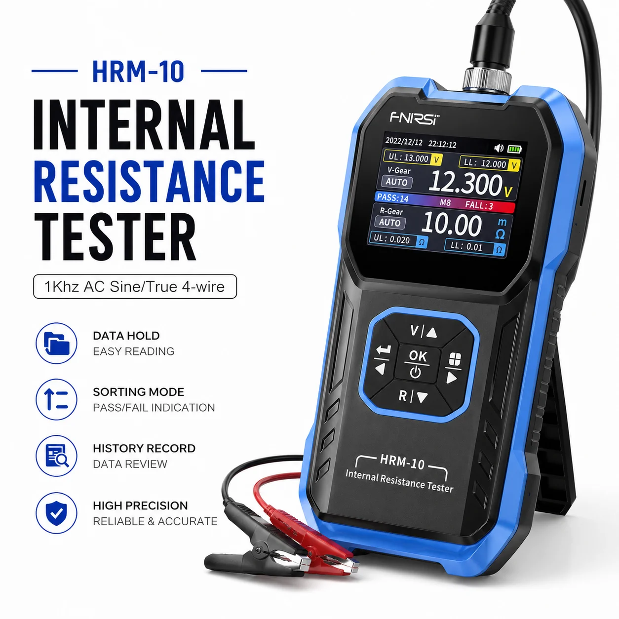 FNIRSI HRM-10 Voltage Internal Resistance Battery Tester,Battery Voltage Meter for Types of Batteries, Car Battery Tester
FNIRSI HRM-10 Voltage Internal Resistance Battery Tester,Battery Voltage Meter for Types of Batteries, Car Battery Tester