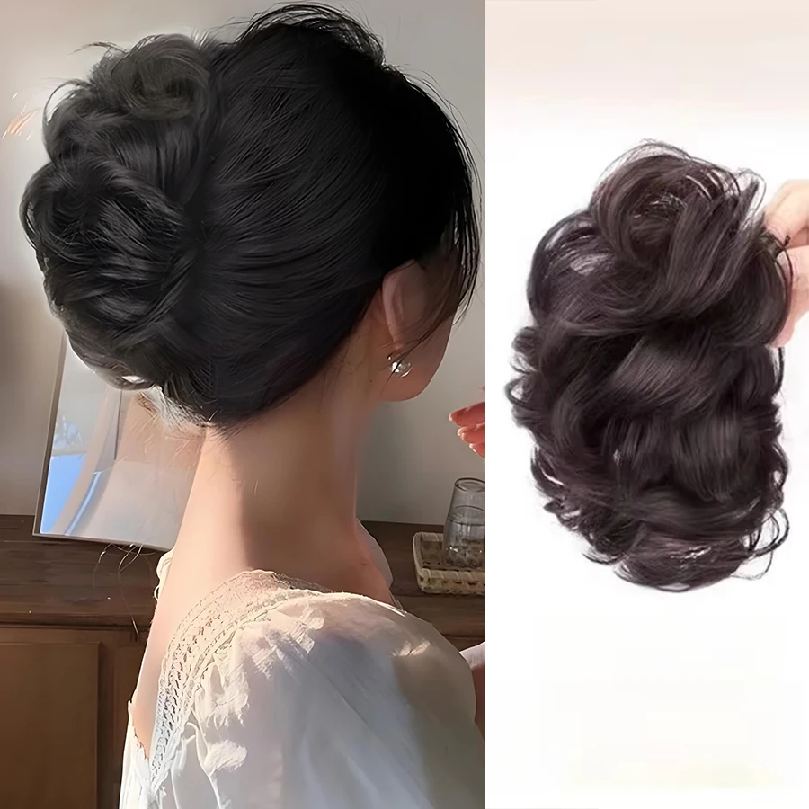 Synthetic Women's Wig - Scrunchie-style Lazy Flower Bud Bun, Fashionable, Natural and Fluffy Wig Hairpiece.
Synthetic Women's Wig - Scrunchie-style Lazy Flower Bud Bun, Fashionable, Natural and Fluffy Wig Hairpiece.