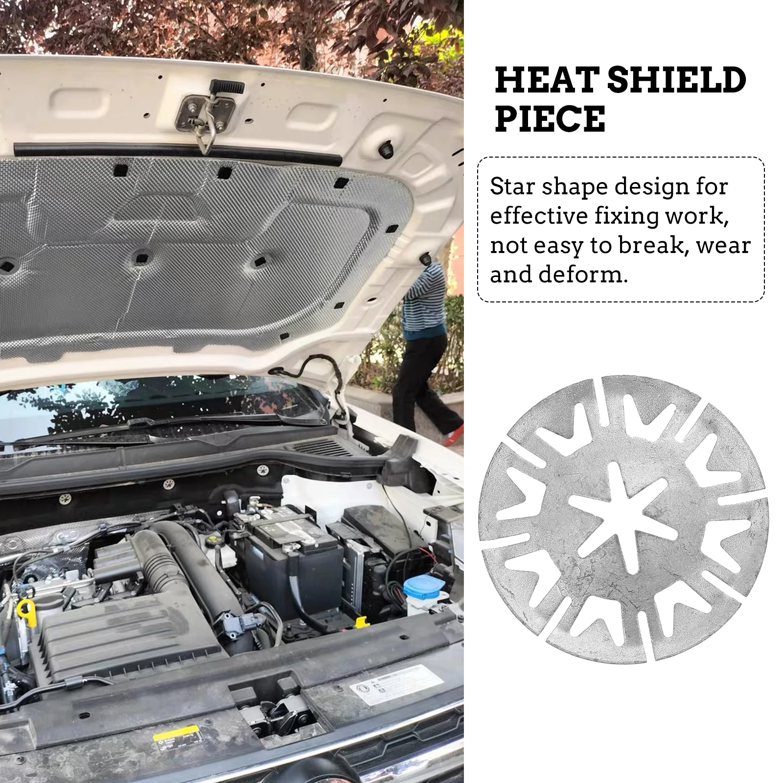 100pcs Heat Shield Clips Insulation Cotton Fasteners Car Base Steel Pieces Anti-Heat Fixing Components Motorcycle Exhaust Parts
100pcs Heat Shield Clips Insulation Cotton Fasteners Car Base Steel Pieces Anti-Heat Fixing Components Motorcycle Exhaust Parts