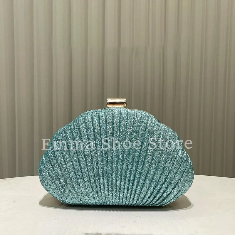 Mint Green Shiny Shell Shape Striped Clutch Bag Luxury Women Fashion Concise Box Shape Evening Bag Handmade Chain Crossbody Bag
Mint Green Shiny Shell Shape Striped Clutch Bag Luxury Women Fashion Concise Box Shape Evening Bag Handmade Chain Crossbody Bag