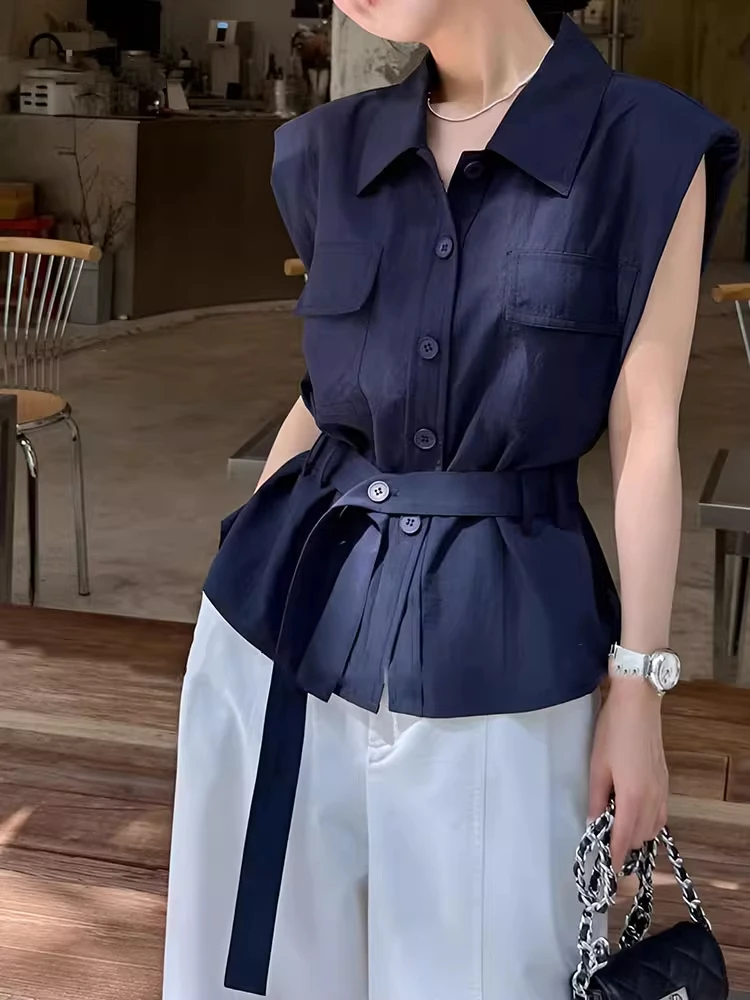 Elegant Cotton Linen Sleeveless Shirt Women's New 2026 Summer Design Waist-Cinching Belted Maturity Style Top Korean Commute ...
Elegant Cotton Linen Sleeveless Shirt Women's New 2026 Summer Design Waist-Cinching Belted Maturity Style Top Korean Commute ...