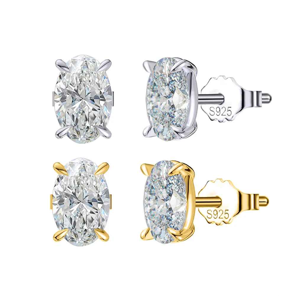 Women Stud Earrings 1-3ct Oval Moissanite with Certificate Passed Diamond Test S925 Silve Wedding Jewelry Gift
Women Stud Earrings 1-3ct Oval Moissanite with Certificate Passed Diamond Test S925 Silve Wedding Jewelry Gift