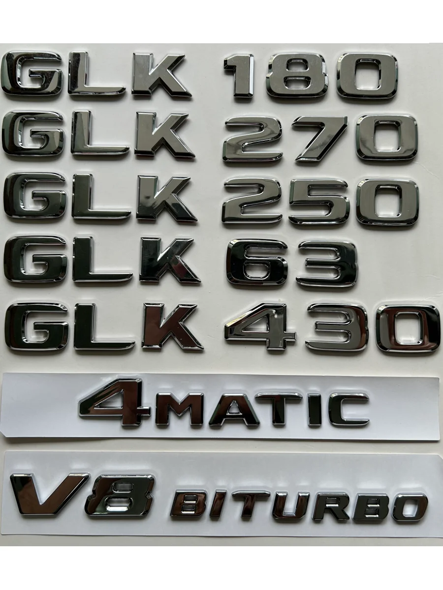 Chrome for Mercedes Benz GLK CLASS X204 GLK180 GLK200 GLK220 GLC250 GLK280 GLK300 GLK320 GLK350 GLK400 4MATIC Emblems
Chrome for Mercedes Benz GLK CLASS X204 GLK180 GLK200 GLK220 GLC250 GLK280 GLK300 GLK320 GLK350 GLK400 4MATIC Emblems