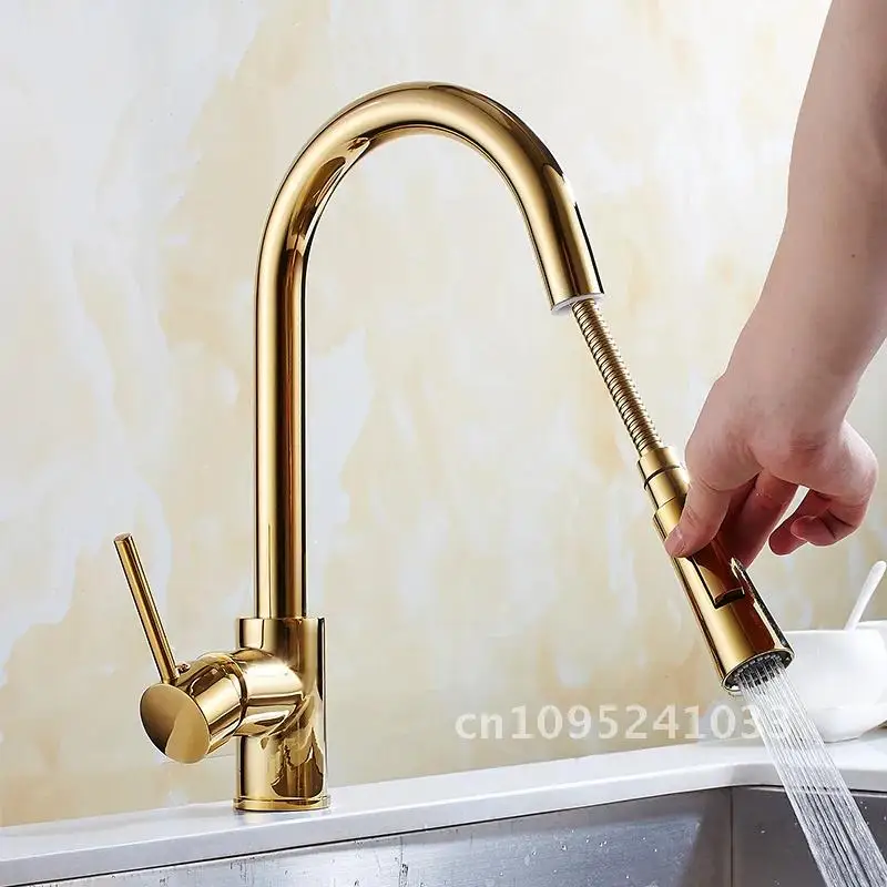 Pull Out Kitchen Faucets Silver Single Kitchen Gold Handl Faucet Water Mixer Tap Hole Sink Mixer Tap Rotating Single Tap
Pull Out Kitchen Faucets Silver Single Kitchen Gold Handl Faucet Water Mixer Tap Hole Sink Mixer Tap Rotating Single Tap